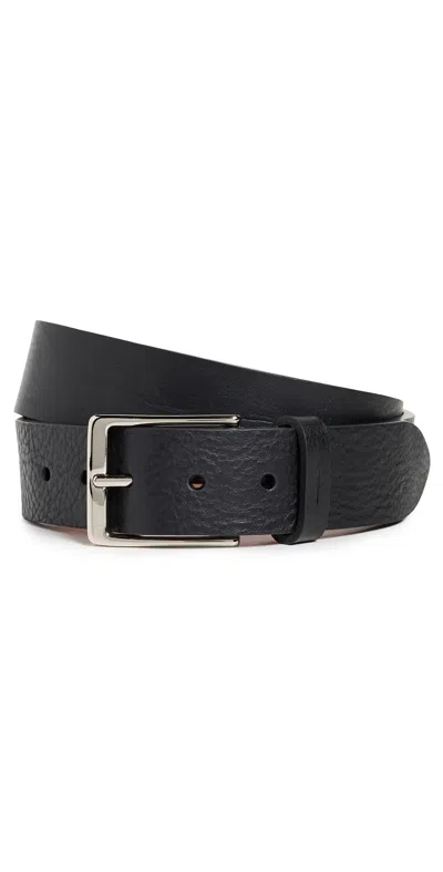 Shinola Lightning Bolt Keeper Leather Belt Black