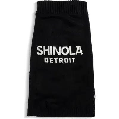 Shinola Logo Jacquard Dog Sweater In Black