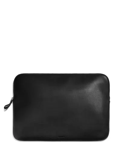 Shinola Laptop Tech Logo-debossed Leather Laptop Bag In Black