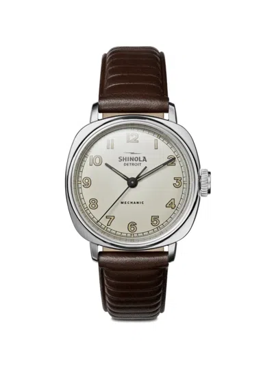 Shinola Mechanic 39mm Watch In Silver