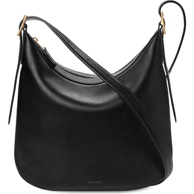 Shinola Medium Bixby Accordion Leather Crossbody Bag In Black