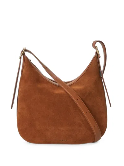 Shinola Medium Bixby Suede Crossbody Bag In Brown