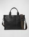Shinola Bert Navigator Leather Brief Tote In Black