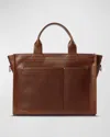 Shinola Bert Navigator Leather Brief Tote In Med Brown