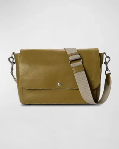 Shinola Men's Canfield Relaxed Leather Messenger Bag In Olive
