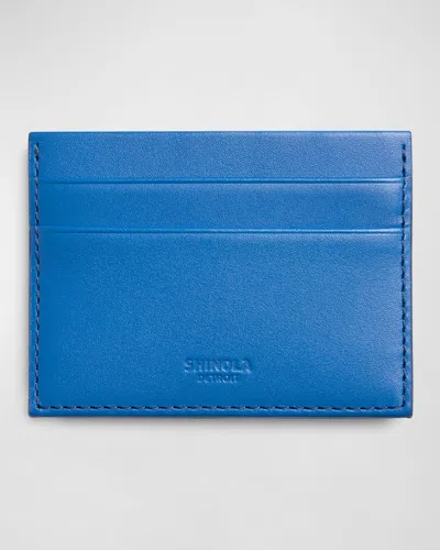 Shinola Men's Five Pocket Usa Heritage Leather Card Holder In Blue