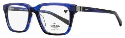SHINOLA MEN'S FLEXON RECTANGULAR EYEGLASSES SH15000 460 NAVY HORN 54MM