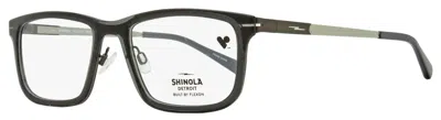 SHINOLA MEN'S FLEXON TEMPLE EYEGLASSES SH37000 012 CRYSTAL CARBON 55MM