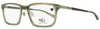 Shinola Unisex Flexon Rectangular Eyeglasses Sh37003 278 Crystal Fog 53mm In Green