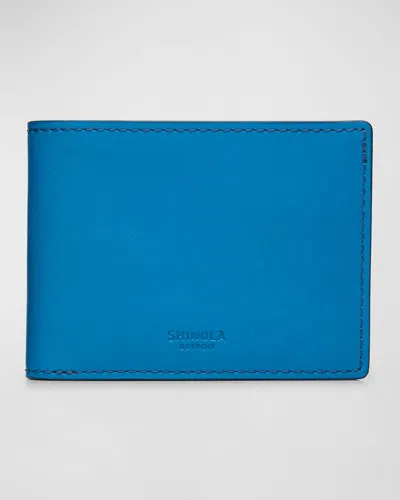 Shinola Men's Leather Slim Bifold Wallet In Blue