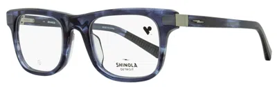 Shinola Men's Modified Rectangle Eyeglasses Sh15002 461 Blue Havana 51mm