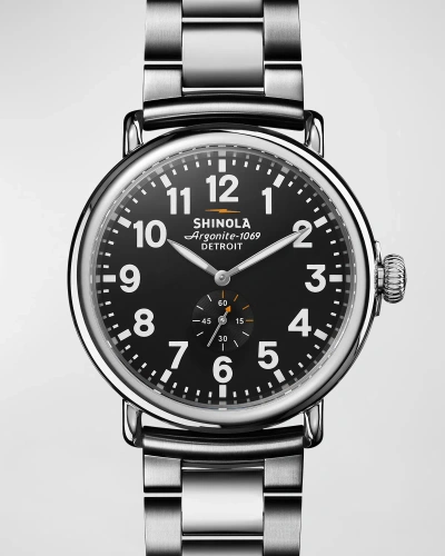 Shinola Runwell Sub Second Bracelet Watch, 47mm In Black