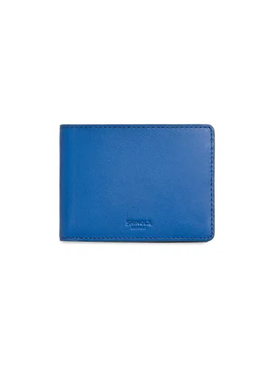 Shinola Men's Slim Heritage Leather Bifold Wallet In Blue