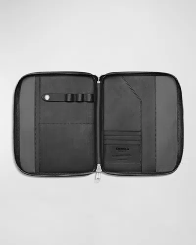 Shinola Men's Tech Portfolio Leather Zip Pouch In Black
