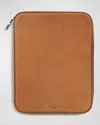 Shinola Men's Tech Portfolio Leather Zip Pouch In Tan