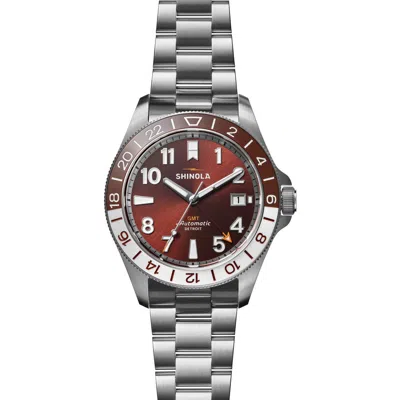 Shinola Monster Gmt Automatic Watch, 40mm In Brown