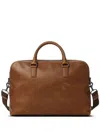 Shinola Double Zip Navigator Leather Briefcase In Brown