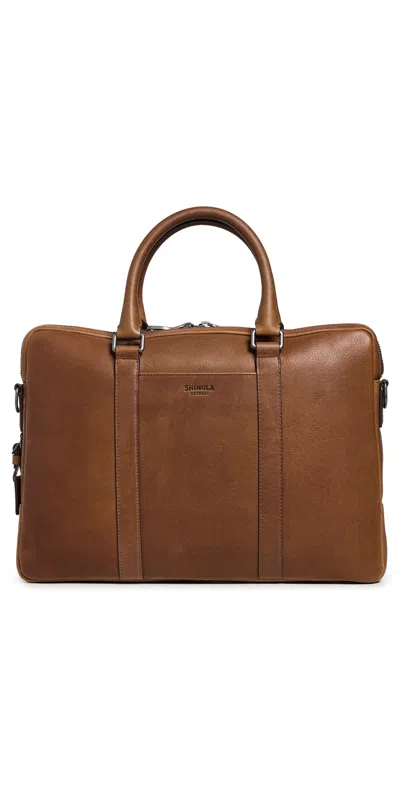Shinola Navigator Leather Briefcase Medbrown