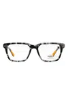 Shinola Rectangular Flexon Spring-hinge Glasses In Gray