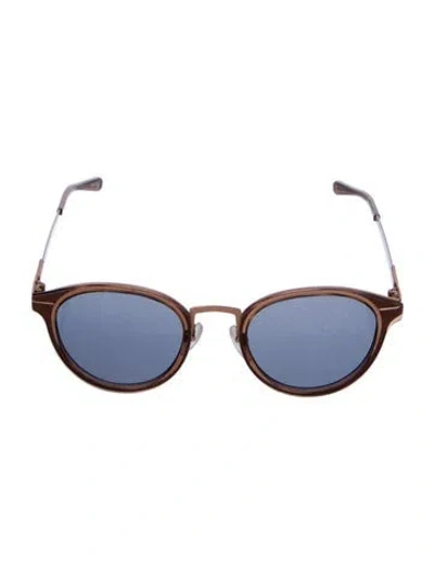 Pre-owned Shinola Round Mirrored Sunglasses In Brown
