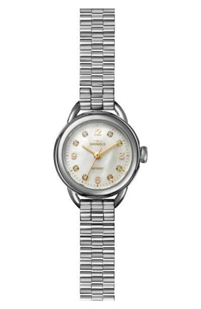 Shinola Runabout Mother-of-pearl & Diamond Bracelet Watch, 25mm In Pink