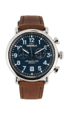 Shinola Runwell 2 Eye Chrono 41mm Watch British Tan Leather Strap