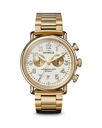 Shinola Runwell 2 Eye Chronograph Bracelet Watch, 41mm In Gold/ivory