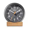 Shinola Runwell 6-inch Desk Clock In Gunmetal/gray/and Cream