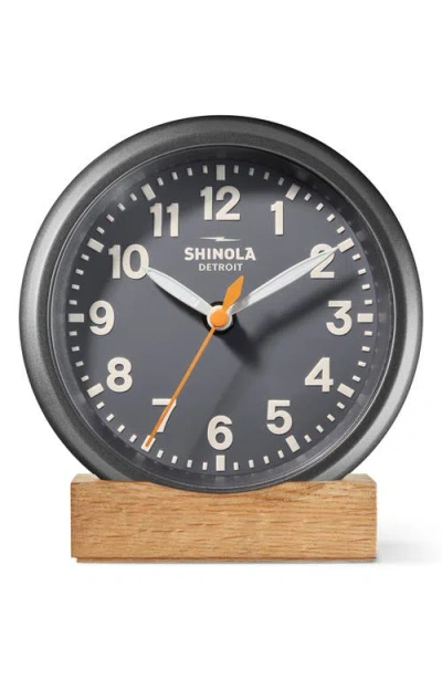 Shinola Runwell 6-inch Desk Clock In Dark Gray