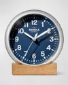 Shinola Desk Clock In Chrome Navy