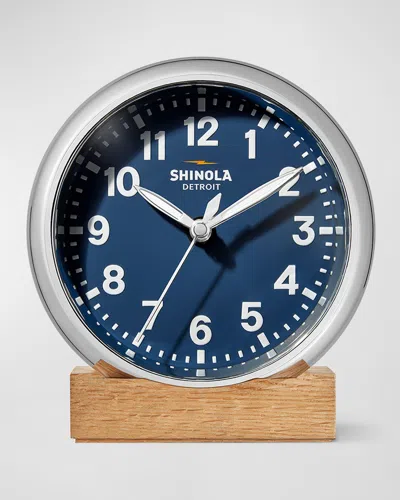 Shinola Runwell 6" Inch Desk Clock, Navy In Blue