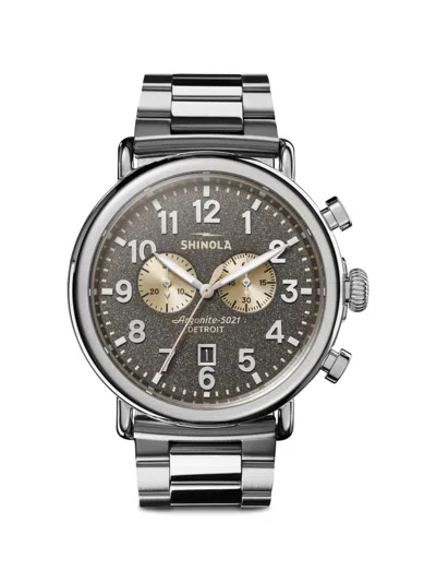Shinola Runwell Chronograph 47mm Watch In Metallic