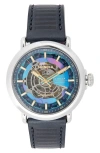 Shinola Runwell J Dilla Automatic Leather Strap Watch