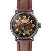 Shinola Runwell Leather Strap Watch, 47mm In Brown Oak Camo
