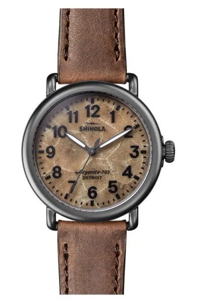 Shinola Runwell 41mm Watch In Brown