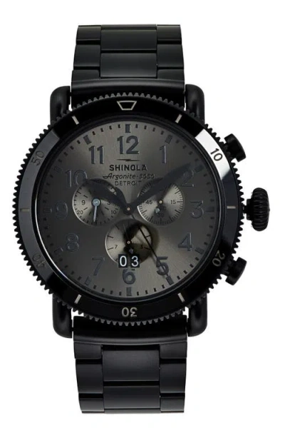 Shinola Runwell Sport Chronograph Bracelet Watch, 48mm In Gunmetal