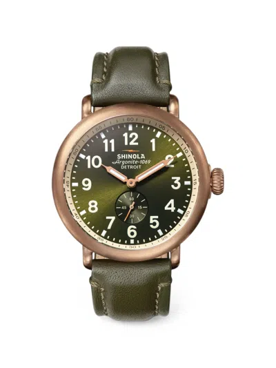 Shinola Runwell Sub Second 43mm Watch In Green