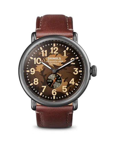 Shinola Runwell Watch, 47mm In Brown