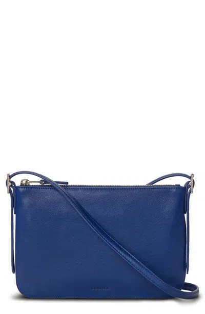 Shinola Small Bixby Accordion Leather Crossbody Bag In Blue