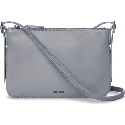 Shinola Small Bixby Accordion Leather Crossbody Bag In Gray