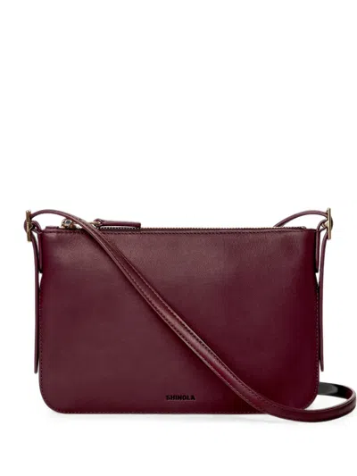 Shinola Small Bixby Leather Crossbody Bag In Burgundy