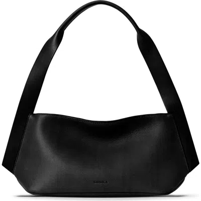 Shinola Small Derby Leather Shoulder Bag In Black