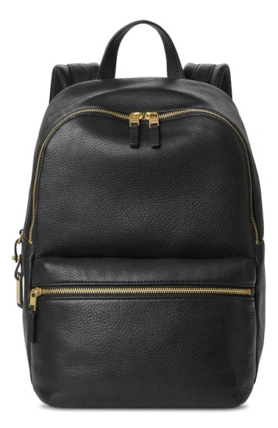 Shinola Small Runwell Leather Backpack In Black