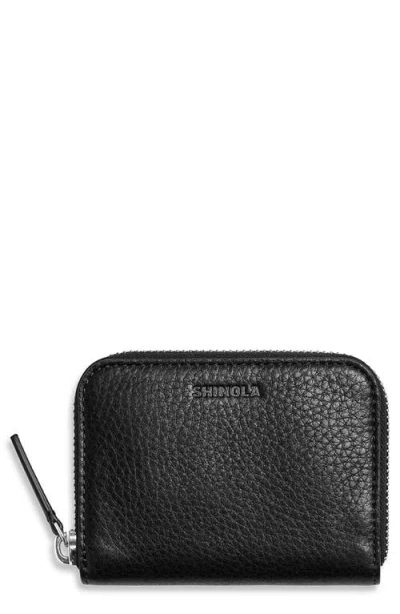 Shinola Small Zip Wallet In Black