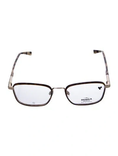 Pre-owned Shinola Square Eyeglasses In Brown