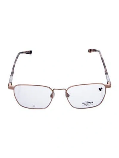 Pre-owned Shinola Square Eyeglasses In Brown
