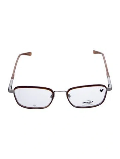 Pre-owned Shinola Square Eyeglasses In Brown