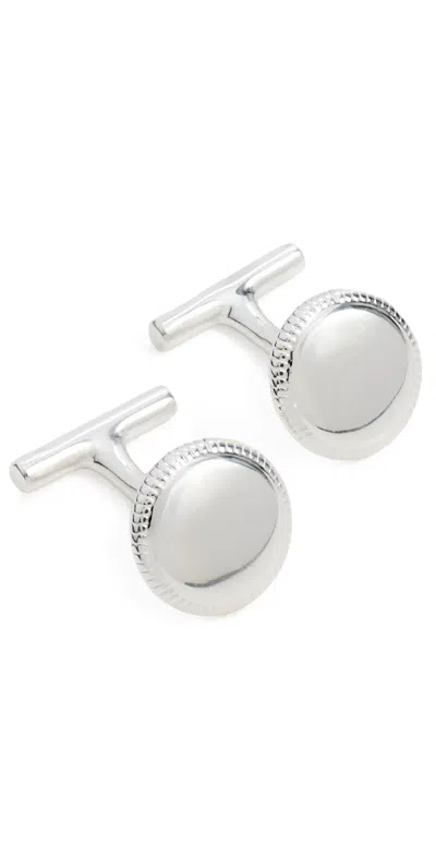 Shinola Sterling Silver Coin Edge Cufflinks Sterling Silver