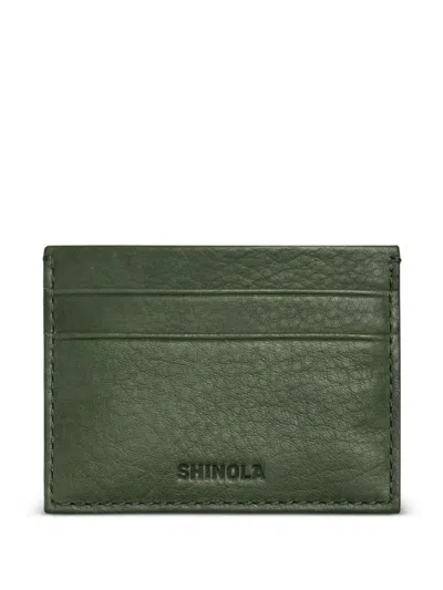 Shinola Kartenetui Mit Ziernähten In Green