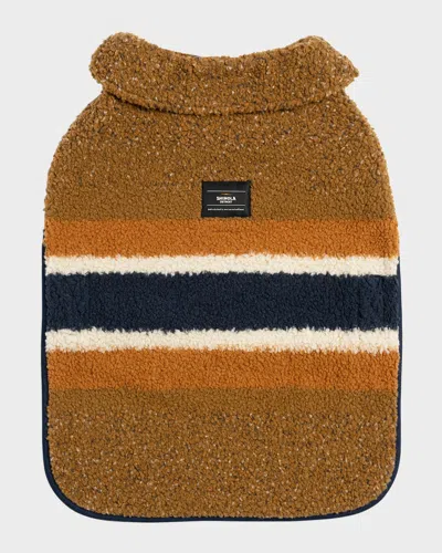 Shinola Striped Sherpa Pet Coat In Brown